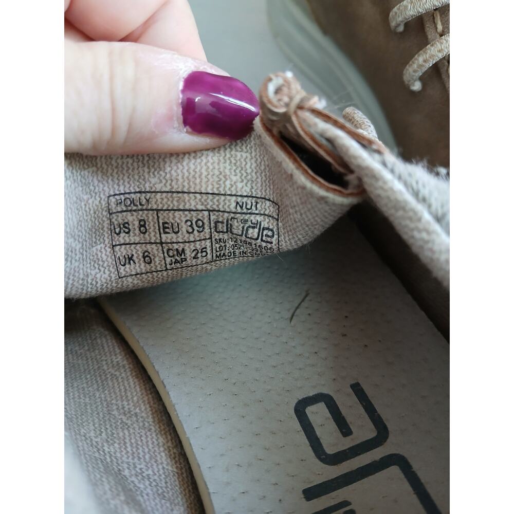 Heydude polly tan little gold shoes womens 8 - Picture 7 of 9